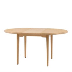 Rustic Country Farmhouse Light Oak Wood Round 6 Seater Extending Dining Table 110cm - 155cm