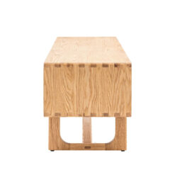 Rustic Scandi Japandi Light Oak Wood 2 Sliding Doors TV Stand 140cm