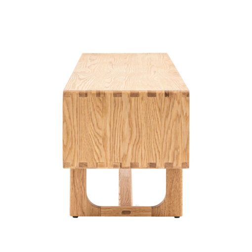 Rustic Scandi Japandi Light Oak Wood 2 Sliding Doors TV Stand 140cm