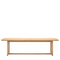 Rustic Scandi Japandi Light Oak Wood 3 Seater Backless Dining Bench 165cm