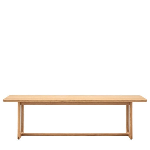 Rustic Scandi Japandi Light Oak Wood 3 Seater Backless Dining Bench 165cm