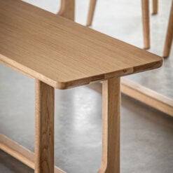 Rustic Scandi Japandi Light Oak Wood 3 Seater Backless Dining Bench 165cm