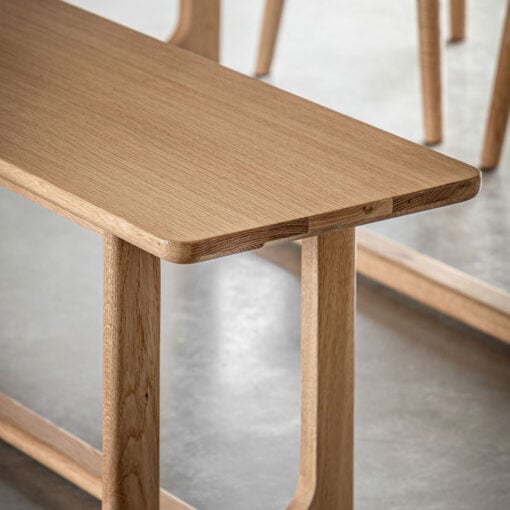 Rustic Scandi Japandi Light Oak Wood 3 Seater Backless Dining Bench 165cm