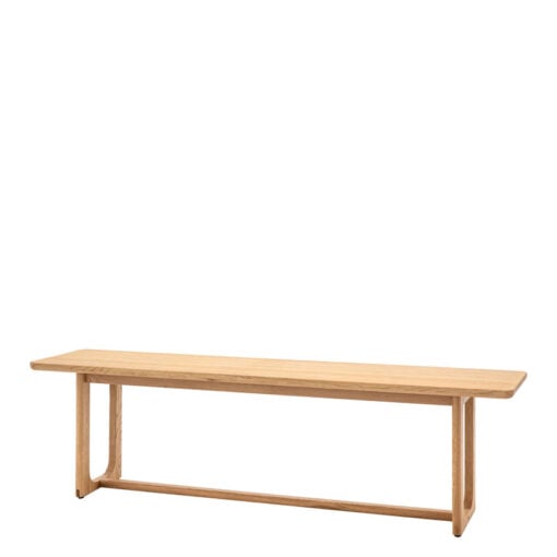 Rustic Scandi Japandi Light Oak Wood 3 Seater Backless Dining Bench 165cm