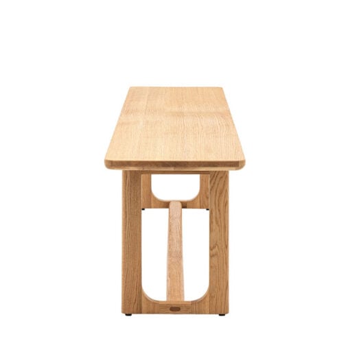 Rustic Scandi Japandi Light Oak Wood 3 Seater Backless Dining Bench 165cm