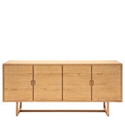 Rustic Scandi Japandi Light Oak Wood 4 Door Large Sideboard 170cm
