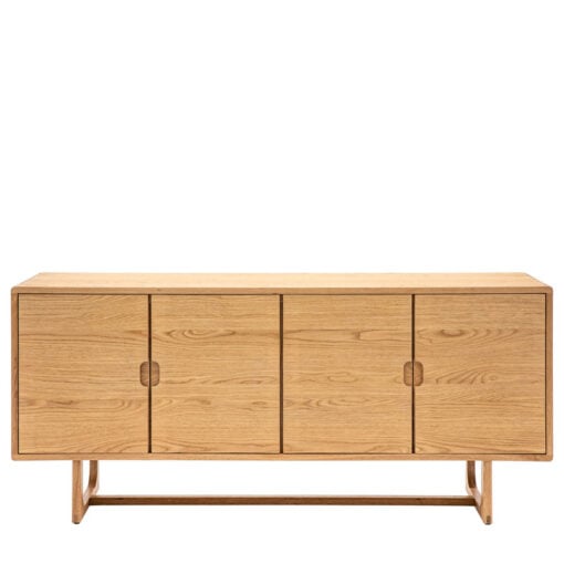 Rustic Scandi Japandi Light Oak Wood 4 Door Large Sideboard 170cm