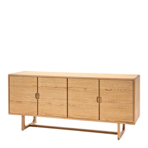 Rustic Scandi Japandi Light Oak Wood 4 Door Large Sideboard 170cm