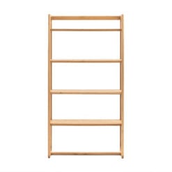 Rustic Scandi Japandi Light Oak Wood 4 Tier Open Display Shelving Unit Bookcase 170cm