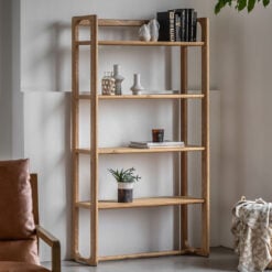 Rustic Scandi Japandi Light Oak Wood 4 Tier Open Display Shelving Unit Bookcase 170cm Rustic Scandi Japandi Light Oak Wood 4 Tier Open Display Shelving Unit Bookcase 170cm
