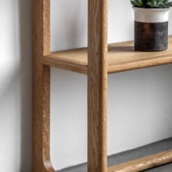 Rustic Scandi Japandi Light Oak Wood 4 Tier Open Display Shelving Unit Bookcase 170cm
