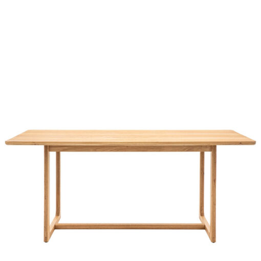 Rustic Scandi Japandi Light Oak Wood 6-8 Seater Dining Table 180cm