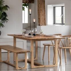 Rustic Scandi Japandi Light Oak Wood 6-8 Seater Dining Table 180cm Rustic Scandi Japandi Light Oak Wood 6-8 Seater Dining Table 180cm