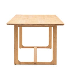 Rustic Scandi Japandi Light Oak Wood 6-8 Seater Dining Table 180cm