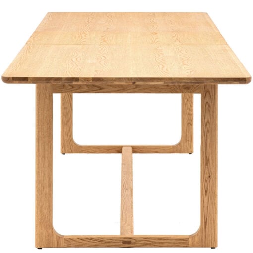 Rustic Scandi Japandi Light Oak Wood 8 - 10 Seater Extending Dining Table 200cm - 250cm