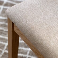 Set Of 2 Rustic Country Farmhouse Light Oak Wood Ladder Back Dining Chairs With Upholstered Seats