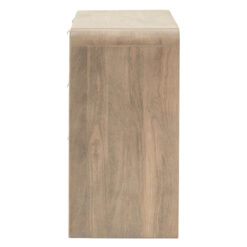 Boho Rustic Solid Light Mango Wood And Brass 3 Drawer Chest Of Drawers With Curved Top 90cm