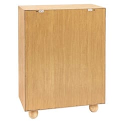 Rustic Boho Retro Geometric Light Oak Wood 2 Door Cabinet Small Sideboard 85cm