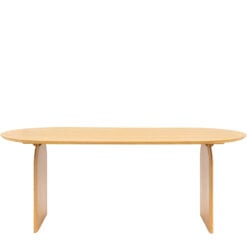 Rustic Boho Retro Geometric Light Oak Wood 8 Seater Oval Dining Table 200cm