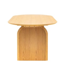 Rustic Boho Retro Geometric Light Oak Wood 8 Seater Oval Dining Table 200cm