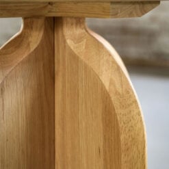 Rustic Boho Retro Geometric Light Oak Wood Round Side Table End Table