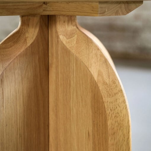 Rustic Boho Retro Geometric Light Oak Wood Round Side Table End Table