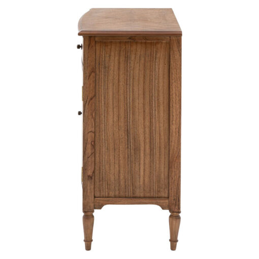 Rustic Country Farmhouse Dark Brown Mindi Wood 1 Drawer 2 Door Cabinet Small Sideboard 100cm