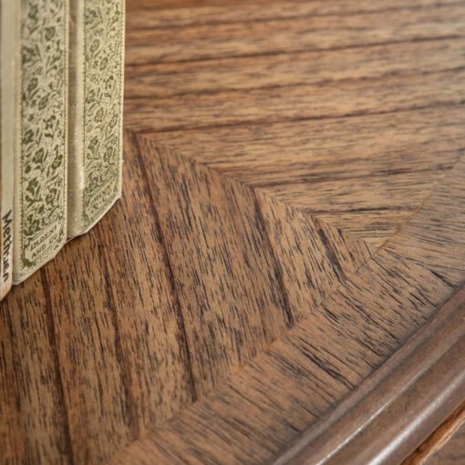 Rustic Country Farmhouse Dark Brown Mindi Wood 1 Drawer Half Moon Console Table With Hand Carved Legs