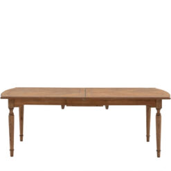 Rustic Country Farmhouse Dark Brown Mindi Wood Extending 8 - 10 Seater Dining Table With Hand Carved Legs 215cm - 260cm