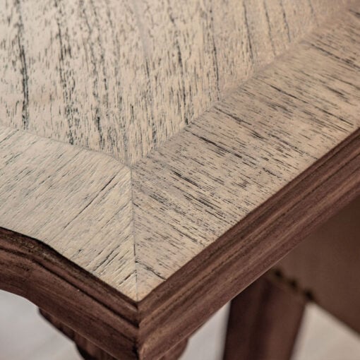 Rustic Country Farmhouse Dark Brown Mindi Wood Extending 8 - 10 Seater Dining Table With Hand Carved Legs 215cm - 260cm