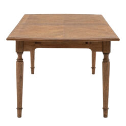 Rustic Country Farmhouse Dark Brown Mindi Wood Extending 8 - 10 Seater Dining Table With Hand Carved Legs 215cm - 260cm