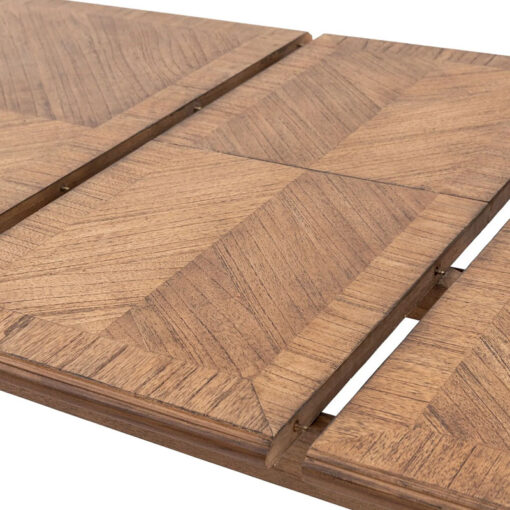 Rustic Country Farmhouse Dark Brown Mindi Wood Extending 8 - 10 Seater Dining Table With Hand Carved Legs 215cm - 260cm