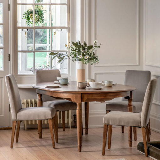 Rustic Country Farmhouse Dark Brown Mindi Wood Extending Round 4 - 6 Seater Dining Table With Hand Carved Legs 120cm - 160cm Rustic Country Farmhouse Dark Brown Mindi Wood Extending Round 4 - 6 Seater Dining Table With Hand Carved Legs 120cm - 160cm