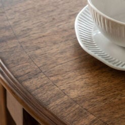 Rustic Country Farmhouse Dark Brown Mindi Wood Extending Round 4 - 6 Seater Dining Table With Hand Carved Legs 120cm - 160cm