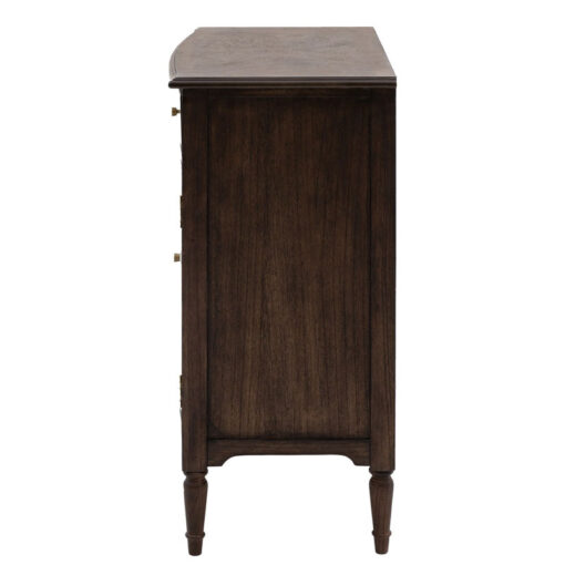 Rustic Country Farmhouse Dark Coffee Brown Mindi Wood 1 Drawer 2 Door Cabinet Small Sideboard 100cm