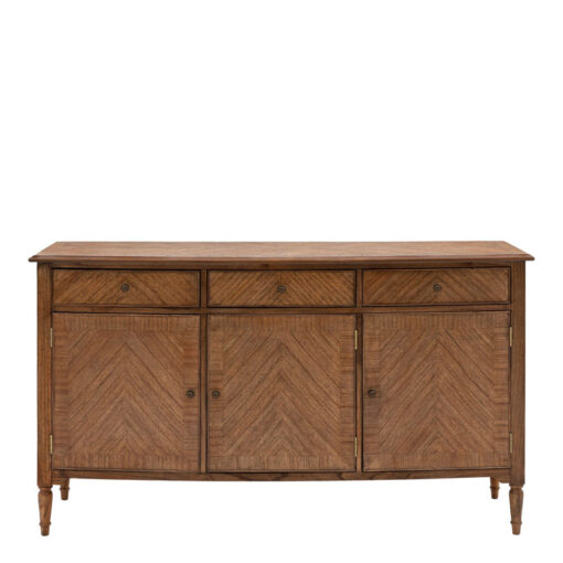 Rustic Country Farmhouse Dark Brown Mindi Wood 3 Drawer 3 Door Large Sideboard 170cm