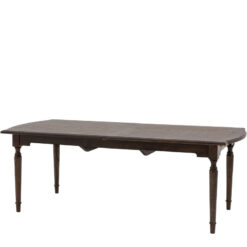 Rustic Country Farmhouse Dark Coffee Brown Mindi Wood Extending 8 - 10 Seater Dining Table With Hand Carved Legs 215cm - 260cm