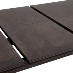 Rustic Country Farmhouse Dark Coffee Brown Mindi Wood Extending 8 - 10 Seater Dining Table With Hand Carved Legs 215cm - 260cm