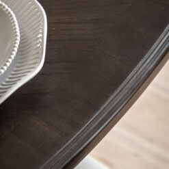 Rustic Country Farmhouse Dark Coffee Brown Mindi Wood Extending 8 - 10 Seater Dining Table With Hand Carved Legs 215cm - 260cm