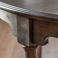 Rustic Country Farmhouse Dark Coffee Brown Mindi Wood Extending Round 4 - 6 Seater Dining Table With Hand Carved Legs 120cm - 160cm