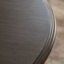 Rustic Country Farmhouse Dark Coffee Brown Mindi Wood Round Coffee Table With Hand Carved Legs 90cm