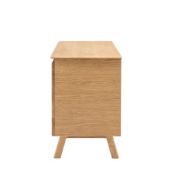 Rustic Scandi Japandi Light Oak Wood 2 Door Small Sideboard 116cm