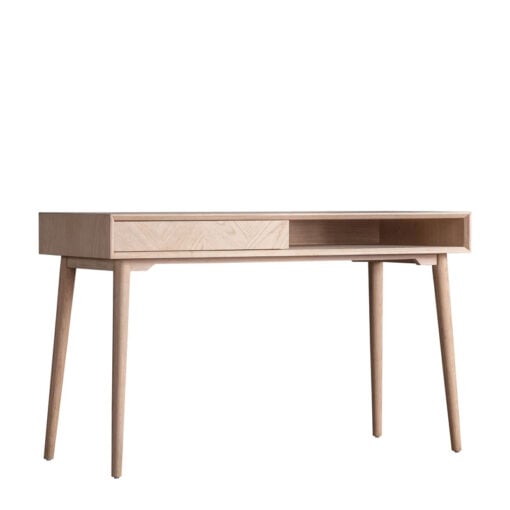 Rustic Scandi Japandi Light Oak Wood 2 Tier 1 Drawer Desk Console Table 130cm Rustic Scandi Japandi Light Oak Wood 2 Tier 1 Drawer Desk Console Table 130cm