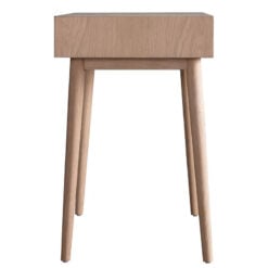 Rustic Scandi Japandi Light Oak Wood 2 Tier 1 Drawer Desk Console Table 130cm