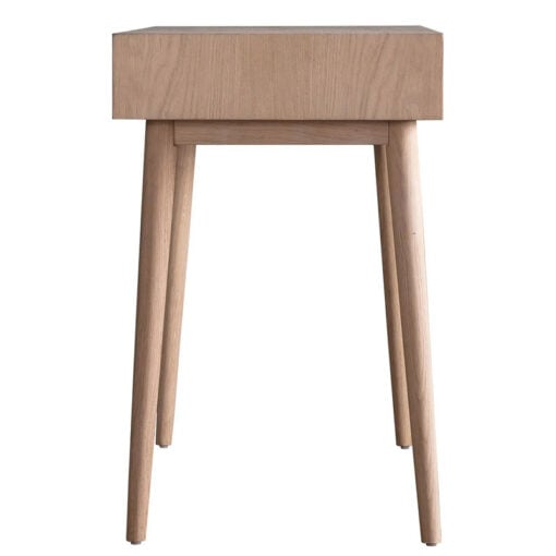 Rustic Scandi Japandi Light Oak Wood 2 Tier 1 Drawer Desk Console Table 130cm Rustic Scandi Japandi Light Oak Wood 2 Tier 1 Drawer Desk Console Table 130cm