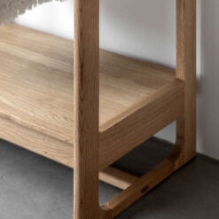 Rustic Scandi Japandi Light Oak Wood 2 Tier Open Wardrobe 175cm