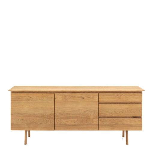 Rustic Scandi Japandi Light Oak Wood 3 Drawer 2 Door Large Sideboard 171cm