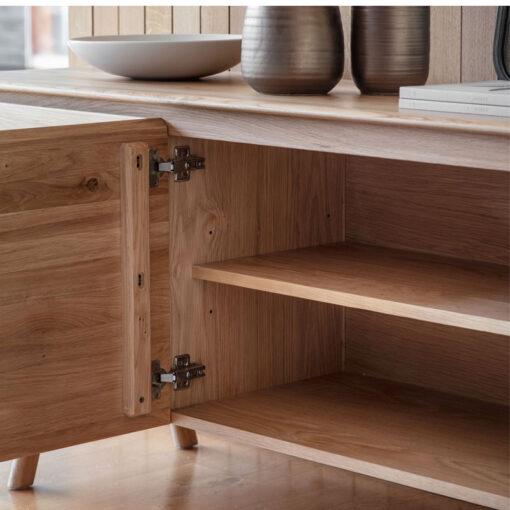 Rustic Scandi Japandi Light Oak Wood 3 Drawer 2 Door Large Sideboard 171cm