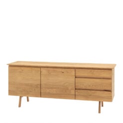 Rustic Scandi Japandi Light Oak Wood 3 Drawer 2 Door Large Sideboard 171cm