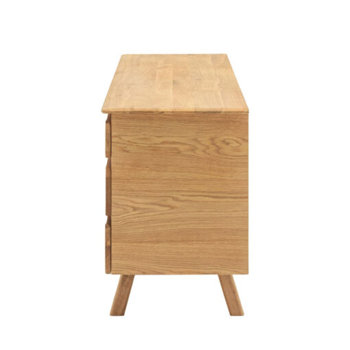 Rustic Scandi Japandi Light Oak Wood 3 Drawer 2 Door Large Sideboard 171cm